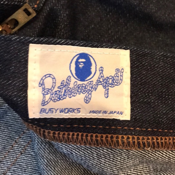 Bathing Ape unwashed indigo jeans